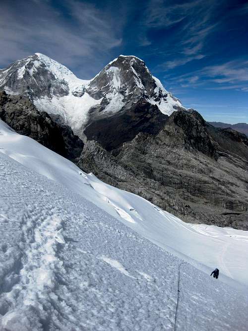 Huascarán Sur and Norte from the slopes of Yanapaccha