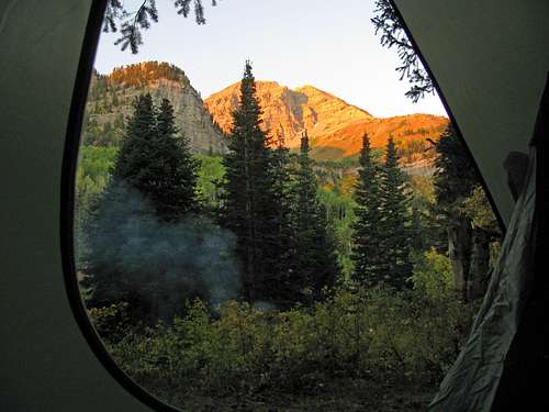 Tent door view