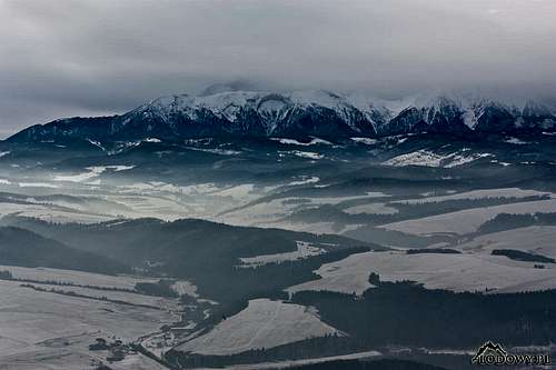 Misty Tatras from Trzy Korony