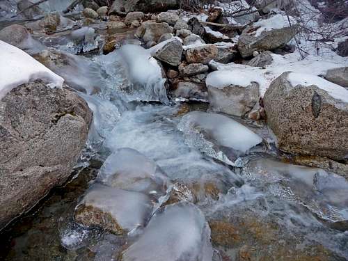Semi Frozen Creek Crossing