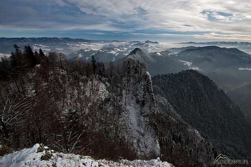 Trzy Korony - summit panorama to the East
