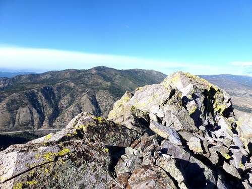 View to Verdi Peak 8,444' over the summit of Cone Peak