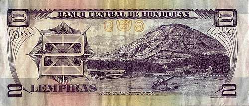 El Tigre on 2 Lempiras banknote (Honduras)