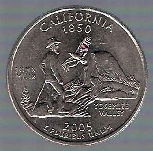 Half Dome on 25 Cent coin (USA)