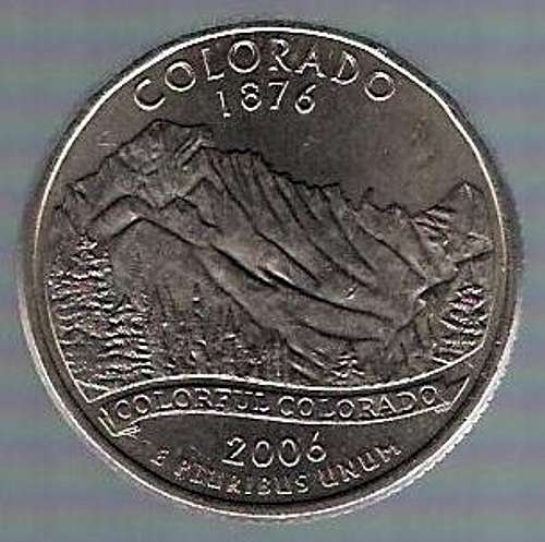 Longs Peak on 25 Cent coin (USA)  
