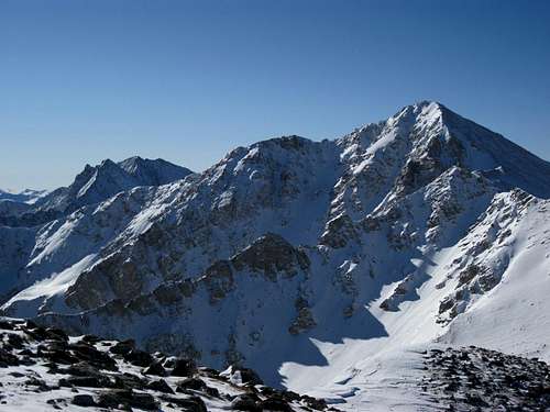 Huron Peak and Apostles viewed form north ridge traverse