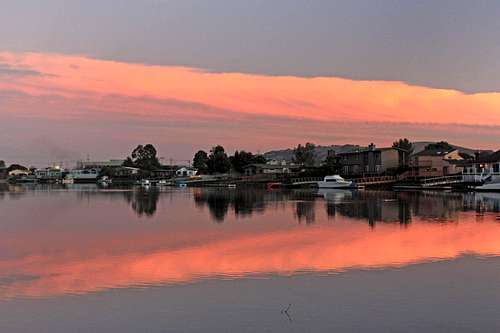 Mirror sunset on Corte Madera Creek Channel