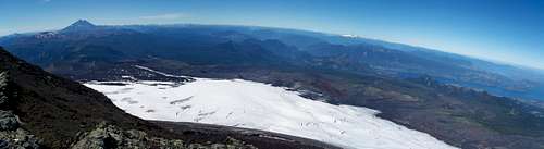 Villarrica summit panorama from SE-SW