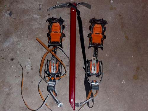 Axe and crampons