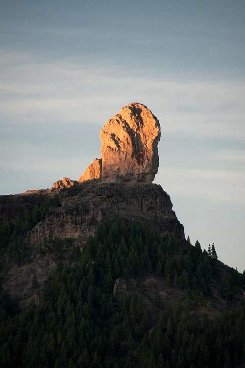 First light of the day on Roque Nublo