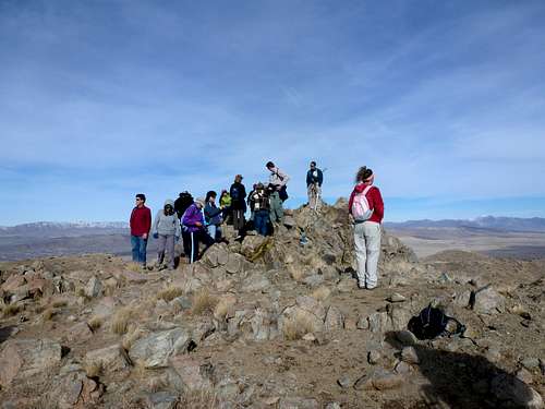 Large group standing on the summit 