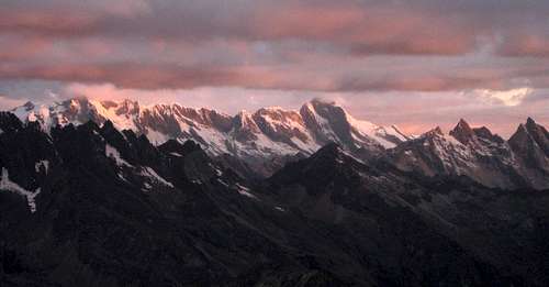 Alpenglow over the Cordillera Blanca