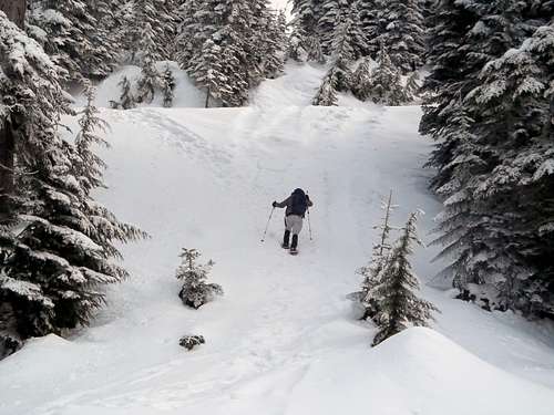 Joel cutting a switchback