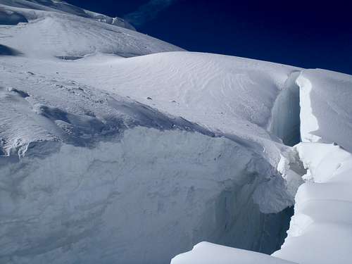 Crevasses on Tacul's NW slopes  - Mont Blanc