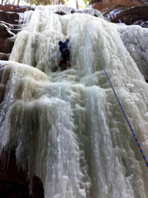 Flume Gorge Ice Climb, NH  2/13/12