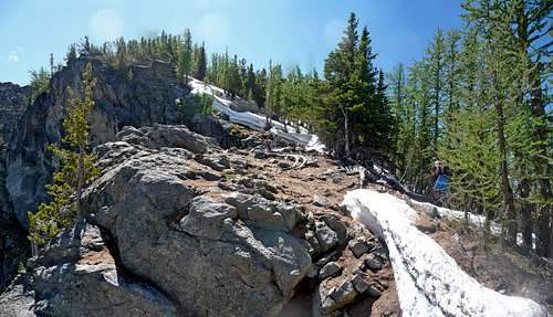 Hiking up Cannon Mountain