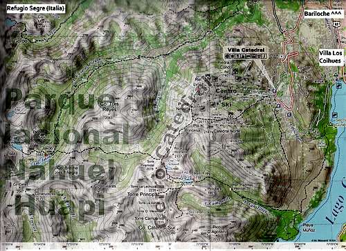 Cerro Catedral route map
