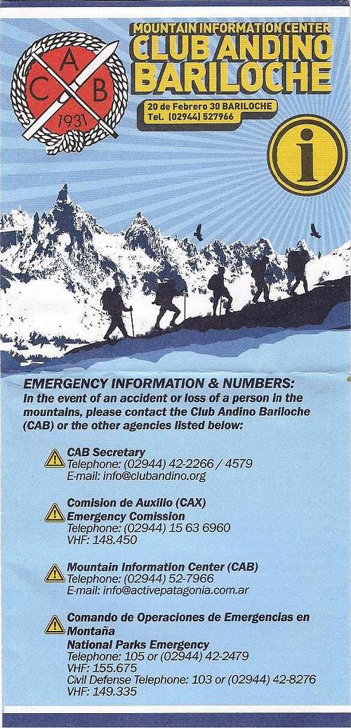 Club Andino Bariloche leaflet
