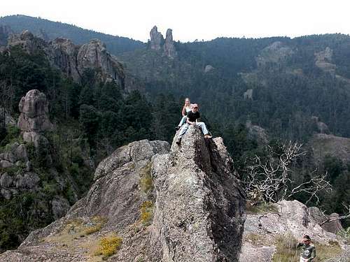 Rachel and Meme on a ridge.