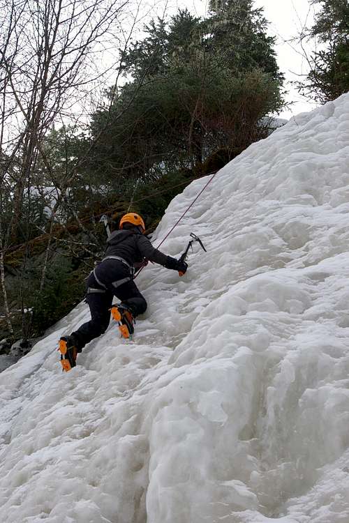 My first time ice climbing, literally.