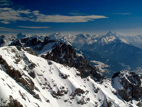 View from Hunerkogel (2694m) to Hochgolling and Schladminger Tauern