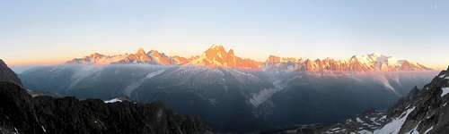 Mont Blanc from Aiguille des Crochues