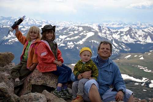 Hiking Mt. Bierstadt by two, six and eight years of age siblings. , 