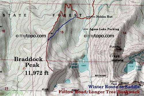 Braddock Peak Map