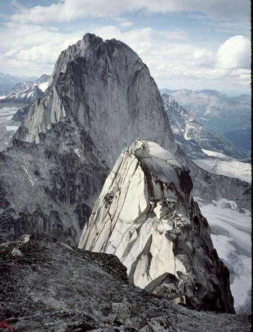 Bugaboo Spire from the summit...