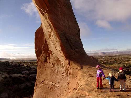 Kids at Wilson Arch, Utah