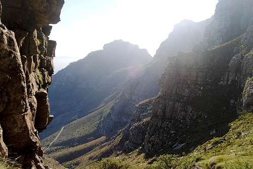 The sun coming round the gorge