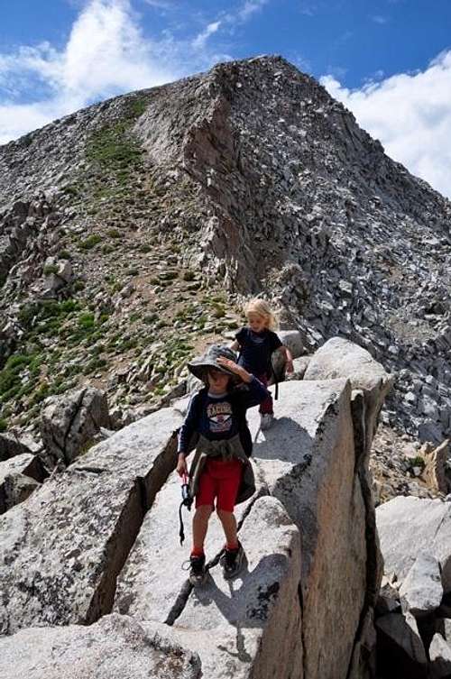 Sisters descending from Pfifferhorn, Wasatch, 
