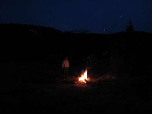 campfire below Hat Mountain