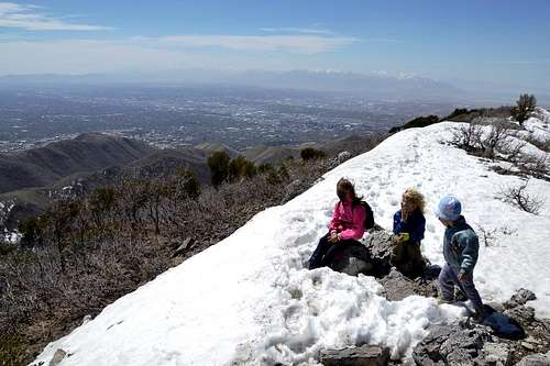 Kids on Black Mountain over Salt Lake City