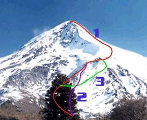 3 routes up to Volcan Nevado...