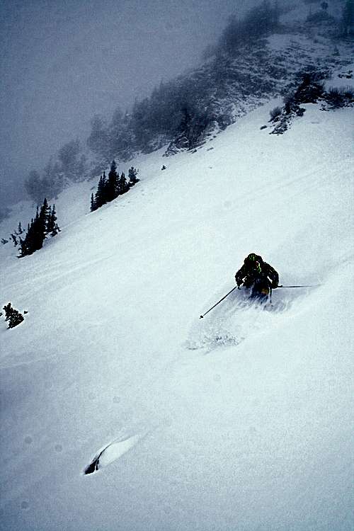 Troy skiing Grizzly Gulch