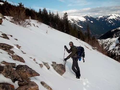 Zephyr on the ridge traverse to the summit