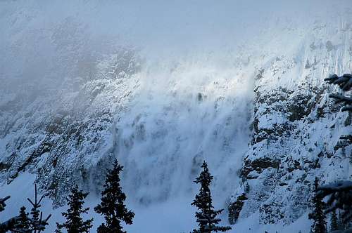 Avalanche Coming Down Mount Edith Cavell