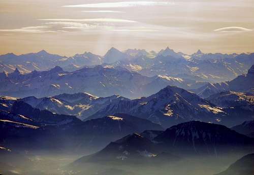 Chablais Alps and the Valais in the distance