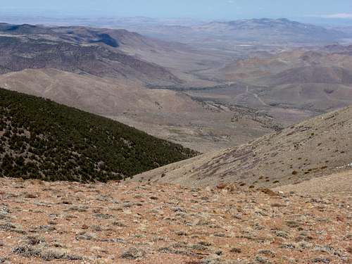 View east from the north ridge into the Nevada desert