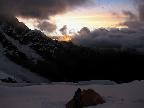 Chopicalqui glacier camp, around 5450m