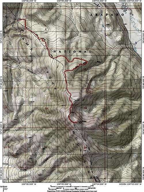 The route on Ute Peak from...