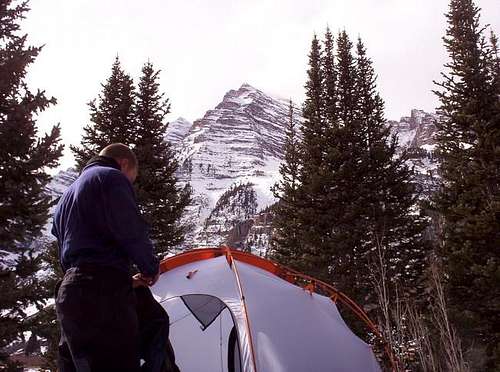 Camping near the Maroon Peaks.