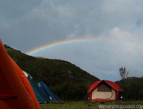 Rainbow from inside my tent