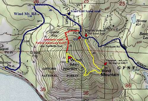 A current map of wind Mt. and area.
