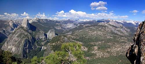 Half Dome and the Yosemite high country from Illilouette Ridge