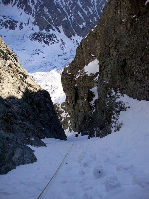 in Red couloir