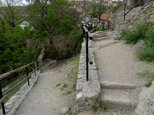 Znojmo narrow passageways on the hill