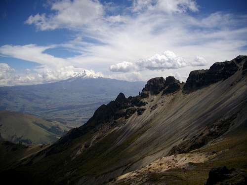 Cayambe seen from summit ridge Imbabura