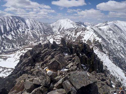 Southwest along summit ridge